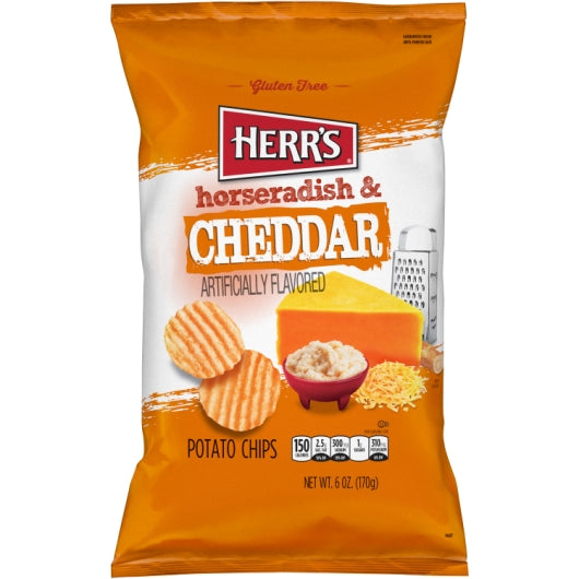 Herr Foods Inc Cheddar Horseradish Chips, 12 x 6 oz Case - Snacks