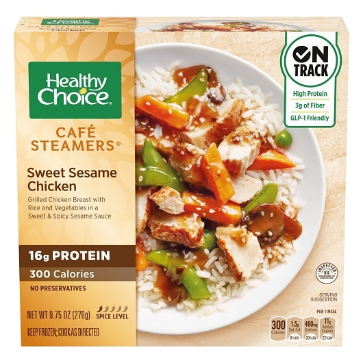 Healthy Choice Cafe Steamers Sweet Sesame Glazed Chicken, 8 x 9.75 oz Case - Frozen Meat & Seafood