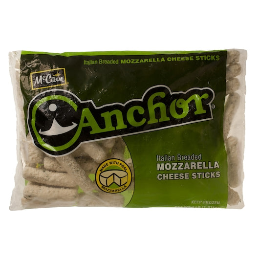 Anchor Italian Breaded Mozzarella Cheese Sticks, 6 x 4 lb Case - Frozen Snacks & Appetizers