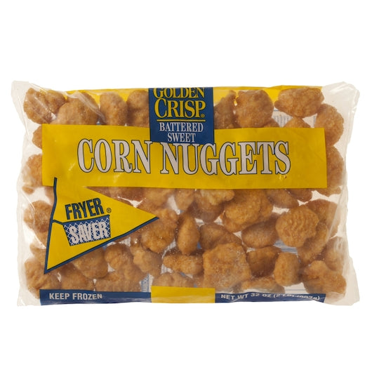 Golden Crisp Fryer Saver Battered Sweet Corn Nuggets, 6 x 2 lb Case - Frozen Snacks & Appetizers