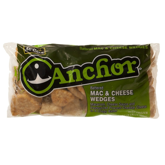 Anchor Battered Mac & Cheese Wedges, 6 x 3 lb Case - Frozen Snacks & Appetizers