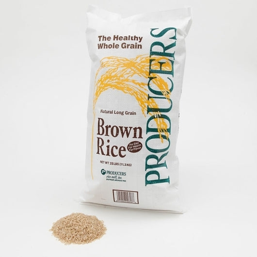 Producers Extra Fancy Inc Long Grain Brown Rice, 1 x 25 lb Case - Breakfast Foods