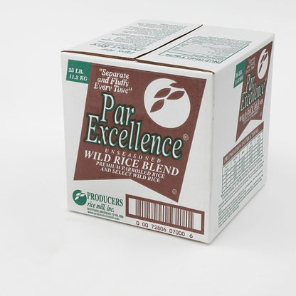 Producers Rice Mill Parboiled Long Grain & Wild Rice Box, 1 x 25 lb Case - Rice & Grains