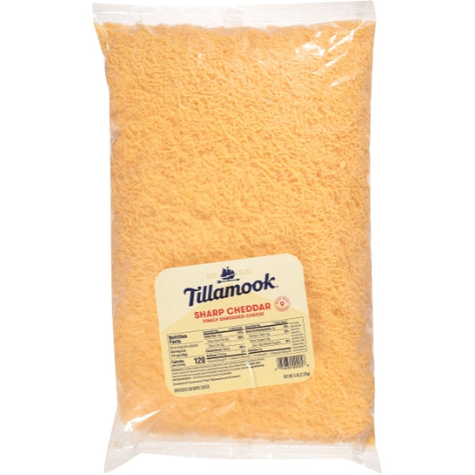 Tillamook Shredded Sharp Cheddar Cheese, 4 x 5 lb Case - Cheese & Dairy