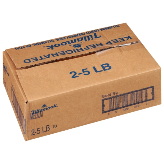 Tillamook Cheddar Medium Yellow Cheese, 2 x 5 lb Case - GS1 closed shipping case image