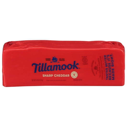 Tillamook Sharp Cheddar Cheese Loaf, 2 x 5 lb Case - Cheese & Dairy