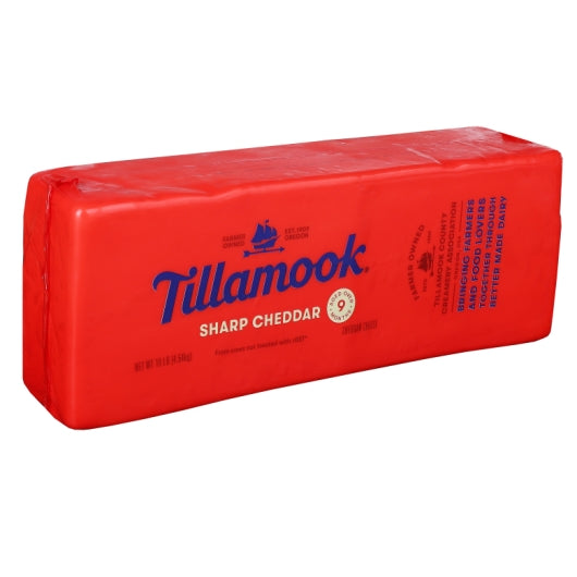 Tillamook Sharp Cheddar Cheese, 1 x 10 lb Case - Cheese & Dairy