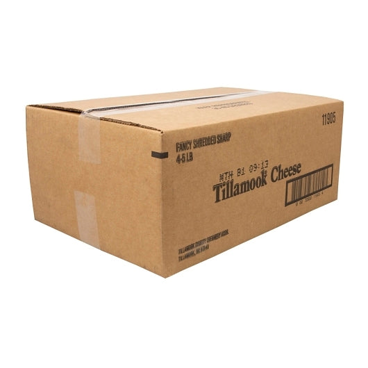 Tillamook Sharp Cheddar Shredded Cheese, 4 x 5 lb Case - Alternate product angle or state