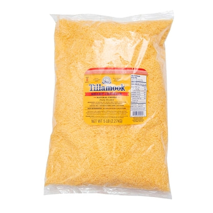 Tillamook Sharp Cheddar Shredded Cheese, 4 x 5 lb Case - Alternate product angle or state