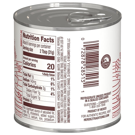 Herdez PEPPERS CHIPOTLE IN ADOBO SAUCE, 12 x 7 oz Case - DOT product image 7