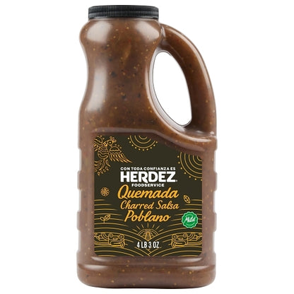 Herdez Quemada Poblano Salsa, 4 x 67 fl oz Case - Condiments & Sauces