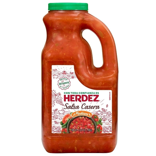 Herdez Medium Salsa Picante Casera Jug, 6 x 70 oz Case - Condiments & Sauces