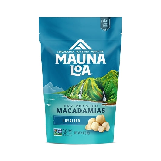 Mauna Loa Unsalted Macadamia Nuts Bag, 6 x 4 oz Case - Nuts & Seeds