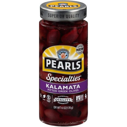 Pearls Pitted Kalamata Olives Jar, 6 x 6 oz Case - Condiments & Sauces