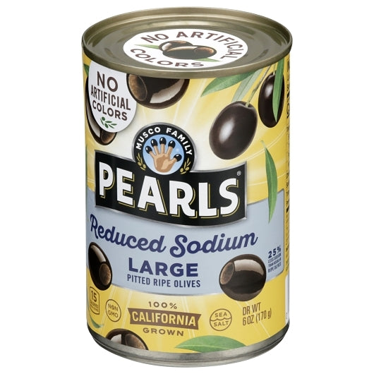 Pearls Reduced Sodium Large Pitted Olives Canned, 12 x 6 oz Case - DOT product image 5