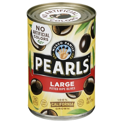 Pearls Large Pitted Ripe Olives Canned, 12 x 6 oz Case - Condiments & Sauces