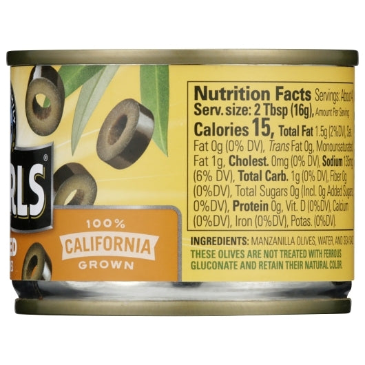 Pearls Sliced Black Ripe Olives Canned, 12 x 2.25 oz Case - DOT product image 7