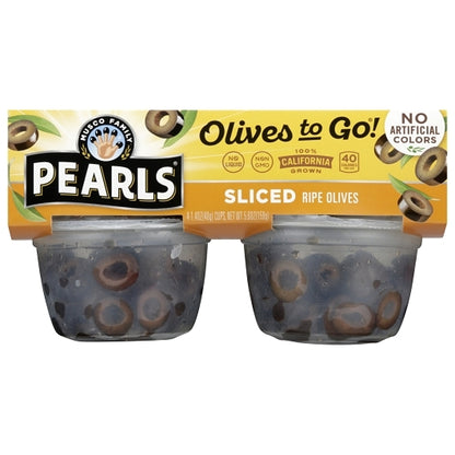 Pearls Black Sliced Olives To Go, 6 x 5.6 oz Case - DOT product image 2