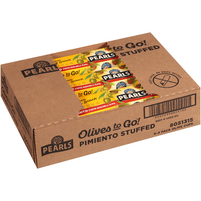 Pearls Manzanilla Pimento Stuffed Olives To Go, 6 x 6.4 oz Case - DOT product image 7