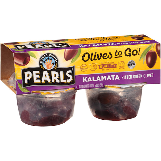 Pearls Kalamata Pitted Olives To Go, 6 x 5.6 oz Case - DOT product image 2
