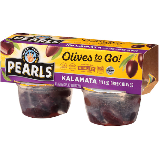 Pearls Kalamata Pitted Olives To Go, 6 x 5.6 oz Case - DOT product image 3
