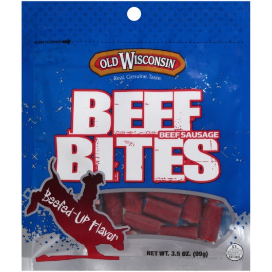 Old Wisconsin Beef Snack Bites, 12 x 3.5 oz Case - Meat, Poultry & Seafood