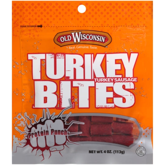 Old Wisconsin Pack Turkey Snack Bites Caddy, 12 x 4 oz Case - Meat, Poultry & Seafood
