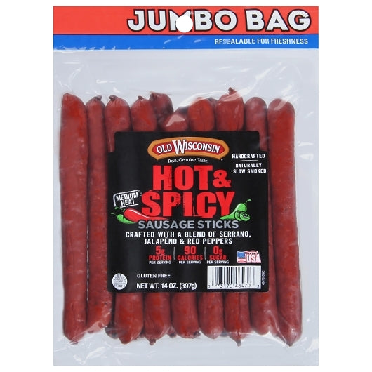Old Wisconsin Beef, Hot & Spicy Sticks Floor Shipper, 1 x 40 ct Case - Meat, Poultry & Seafood