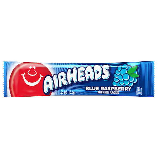 Airheads Blue Raspberry Candy, 12 x 36 x 0.55 oz Case - Candy & Confections