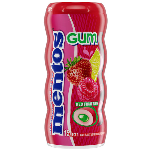 Mentos Sugar Free Pure Fresh Red Fruit Lime Gum, 12 x 10 x 15 PC Case - Candy & Confections