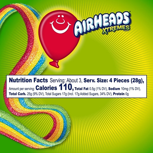 Airheads Rainbow Berry Belt Xtremes, 12 x 12 x 3 oz Case - DOT product image 2