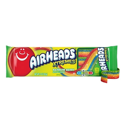 Airheads Rainbow Berry Belt Xtremes, 12 x 3 oz Case - Candy & Confections