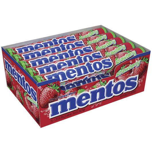 Mentos Strawberry Candy, 24 x 15 x 1.32 oz Case - DOT product image 2