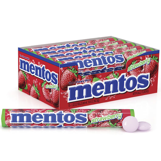 Mentos Strawberry Candy, 24 x 15 x 1.32 oz Case - DOT product image 3
