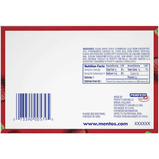 Mentos Strawberry Candy, 24 x 15 x 1.32 oz Case - DOT product image 4