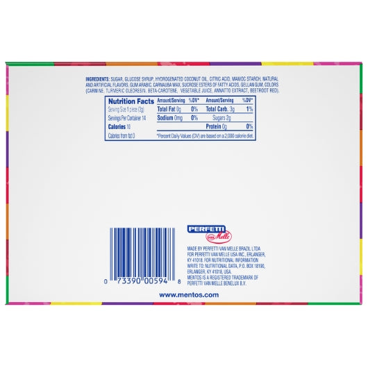 Mentos Rainbow Roll Vertical Showbox, 24 x 15 x 1.32 oz Case - Candy & Confections