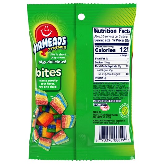 Airheads Rainbow Berry Xtremes Bites, 12 x 3.8 oz Case - DOT product image 2