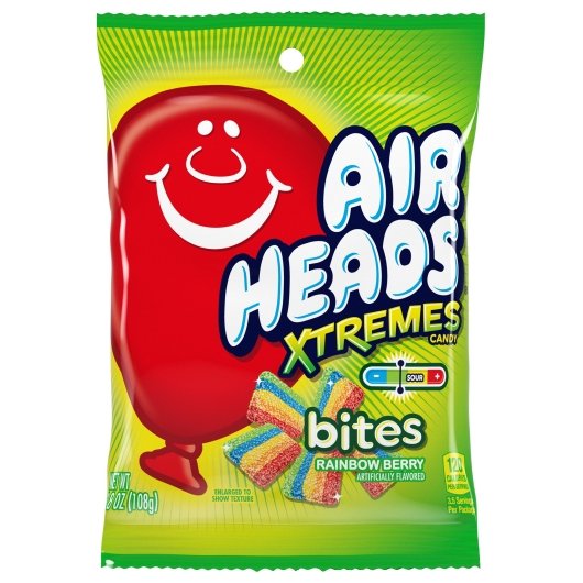 Airheads Rainbow Berry Xtremes Bites, 12 x 3.8 oz Case - Candy & Confections