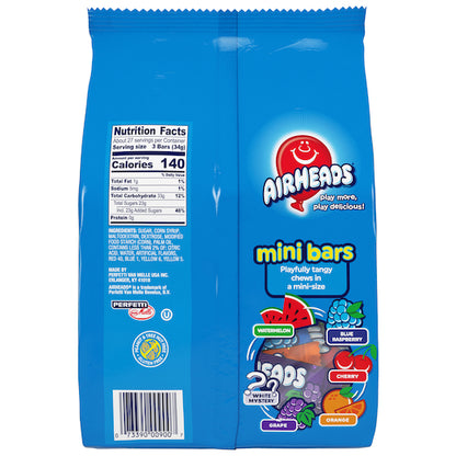 Air Heads Assorted Mini Assorted Flavor Grape, Orange, Cherry, White Mystery, Blue Raspberry, And Watermelon, 4 x 32.17 - DOT product image 3