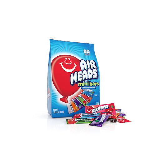 Air Heads Assorted Mini Assorted Flavor Grape, Orange, Cherry, White Mystery, Blue Raspberry, And Watermelon, 4 x 32.17 - DOT product image 4