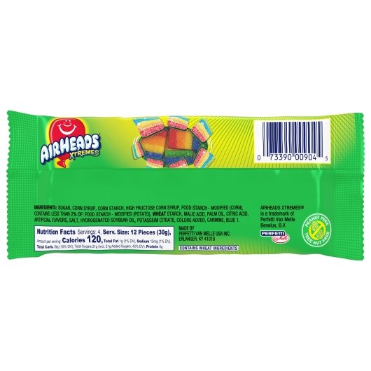 Air Heads Shareable King Size Xtremes Rainbow Berry Bites Share Pack, 8 x 18 x 4 oz Case - DOT product image 2