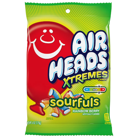 Airheads Xtreme Sourfuls Candy Gummy Candy, 12 x 6 oz Case - Candy & Confections