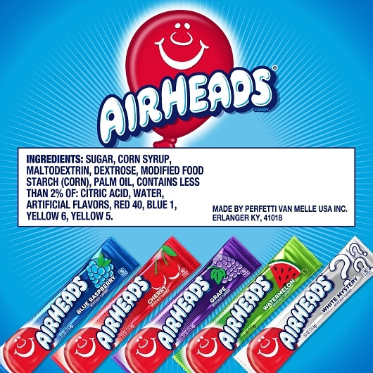 Airheads Variety Pack, 8 x 18 x 2.75 oz Case - Candy & Confections