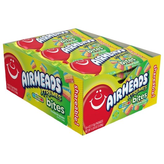 Air Heads Shareable King Size Xtremes Rainbow Berry Bites Share Pack, 8 x 18 x 4 oz Case - DOT product image 6