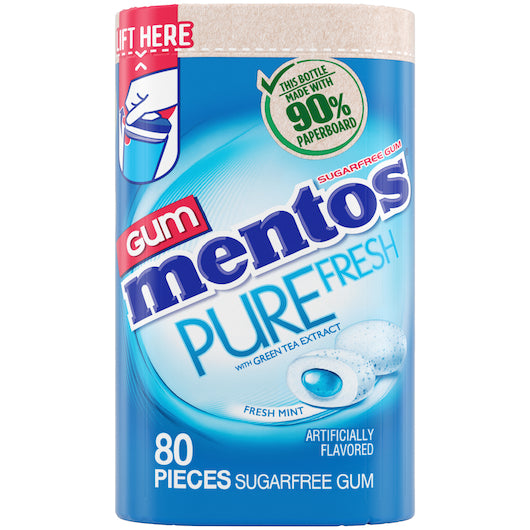 Mentos Sugar Free Gum 80 Count, 6 x 5.644 oz Case - Candy & Confections