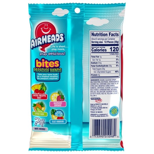 Airheads Paradise Blend Bites Peg Bag, 12 x 6 oz Case - DOT product image 2