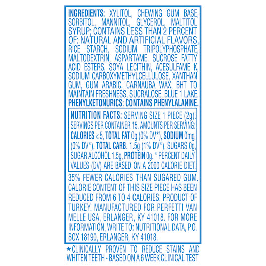 Mentos Sugar Free Pure White Sweet Mint Gum, 12 x 10 x 15 PC Case - DOT product image 3