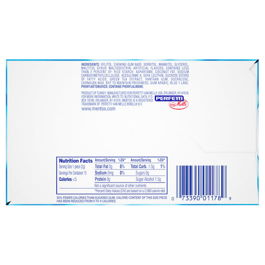 Mentos Pure Fresh Mint Gum, Pocket Bottle, 12 x 10 x 15 PC Case - DOT product image 3