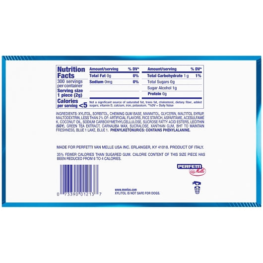 Mentos Sugar Free Pure Fresh Gum Fresh Mint Curvy Bottle, 6 x 6 x 50 PC Case - DOT product image 7