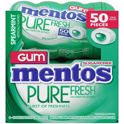 Mentos Sugar Free Pure Fresh Gum Spearmint Curvy Bottle, 6 x 6 x 50 PC Case - DOT product image 5